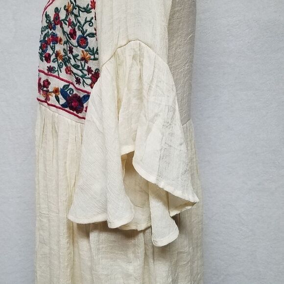 Umgee Boho Bliss Cream Floral Embroidered Dress - Picture 10 of 15
